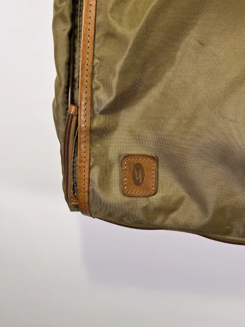 VTG Hartmann Olive Nylon Leather Garment Suit Bag Suit Travel Luggage Hanging
